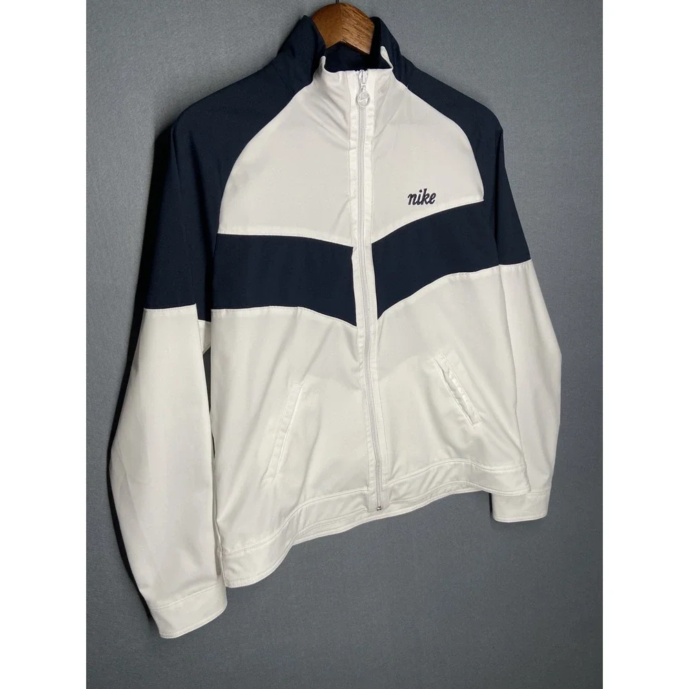 Nike Women's Full Zip Colorblock Track Jacket White/Navy XL 16-18